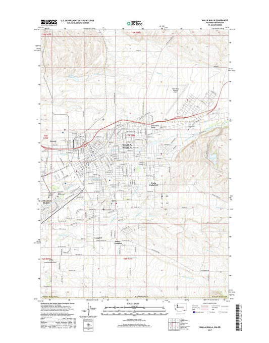 Walla Walla Washington US Topo Map Image