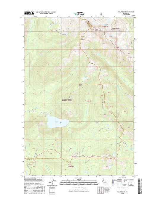 Walupt Lake Washington US Topo Map Image