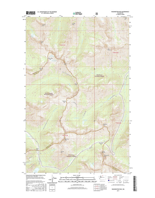 Washington Pass Washington US Topo Map Image