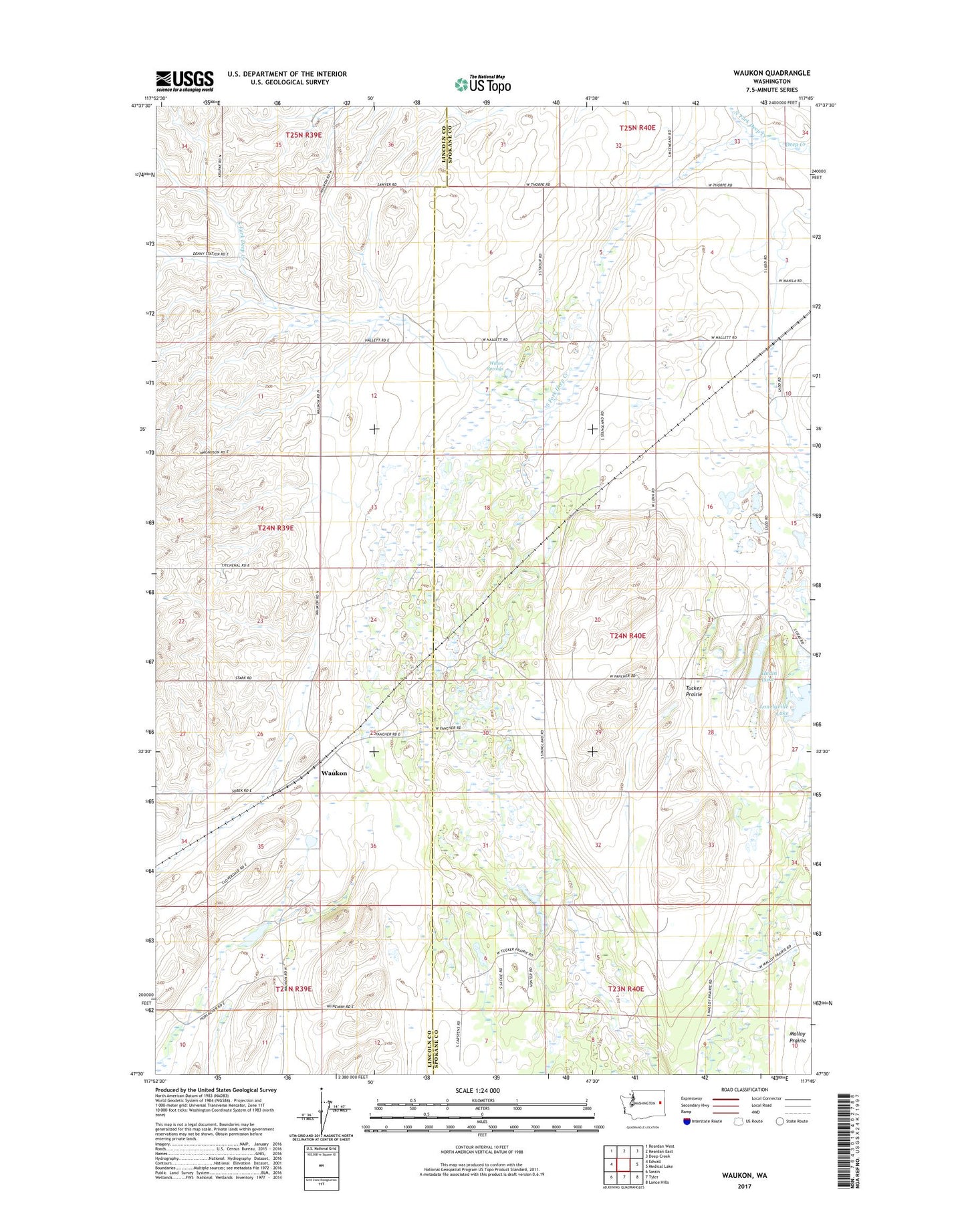 Waukon Washington US Topo Map Image