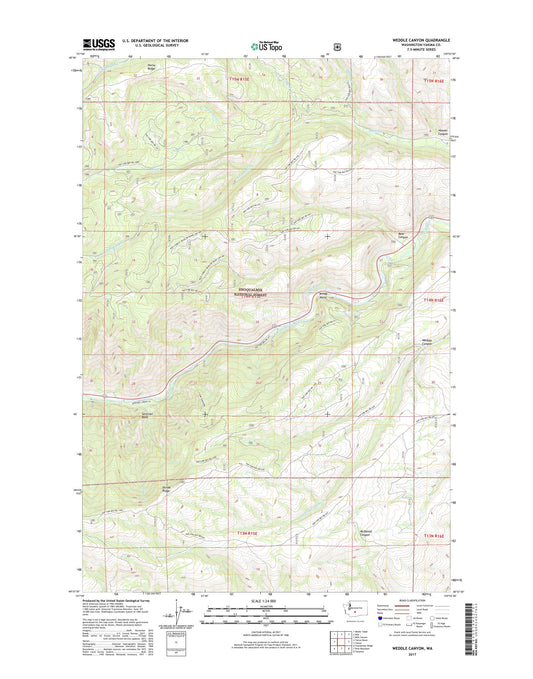 Weddle Canyon Washington US Topo Map Image