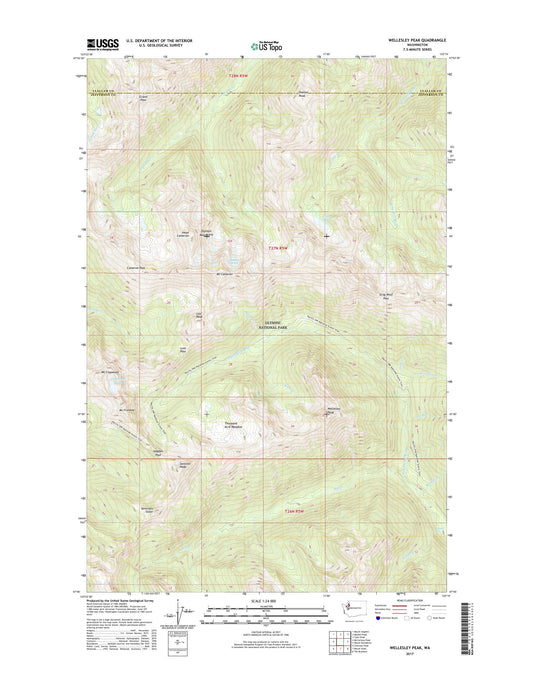 Wellesley Peak Washington US Topo Map Image