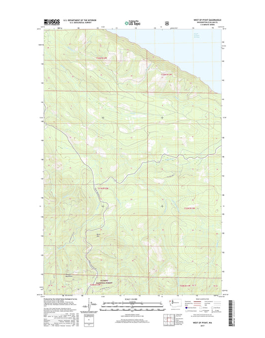 West of Pysht Washington US Topo Map Image
