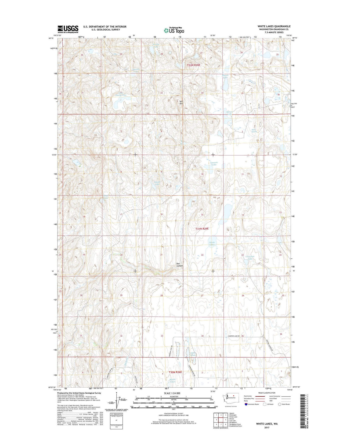 White Lakes Washington US Topo Map Image