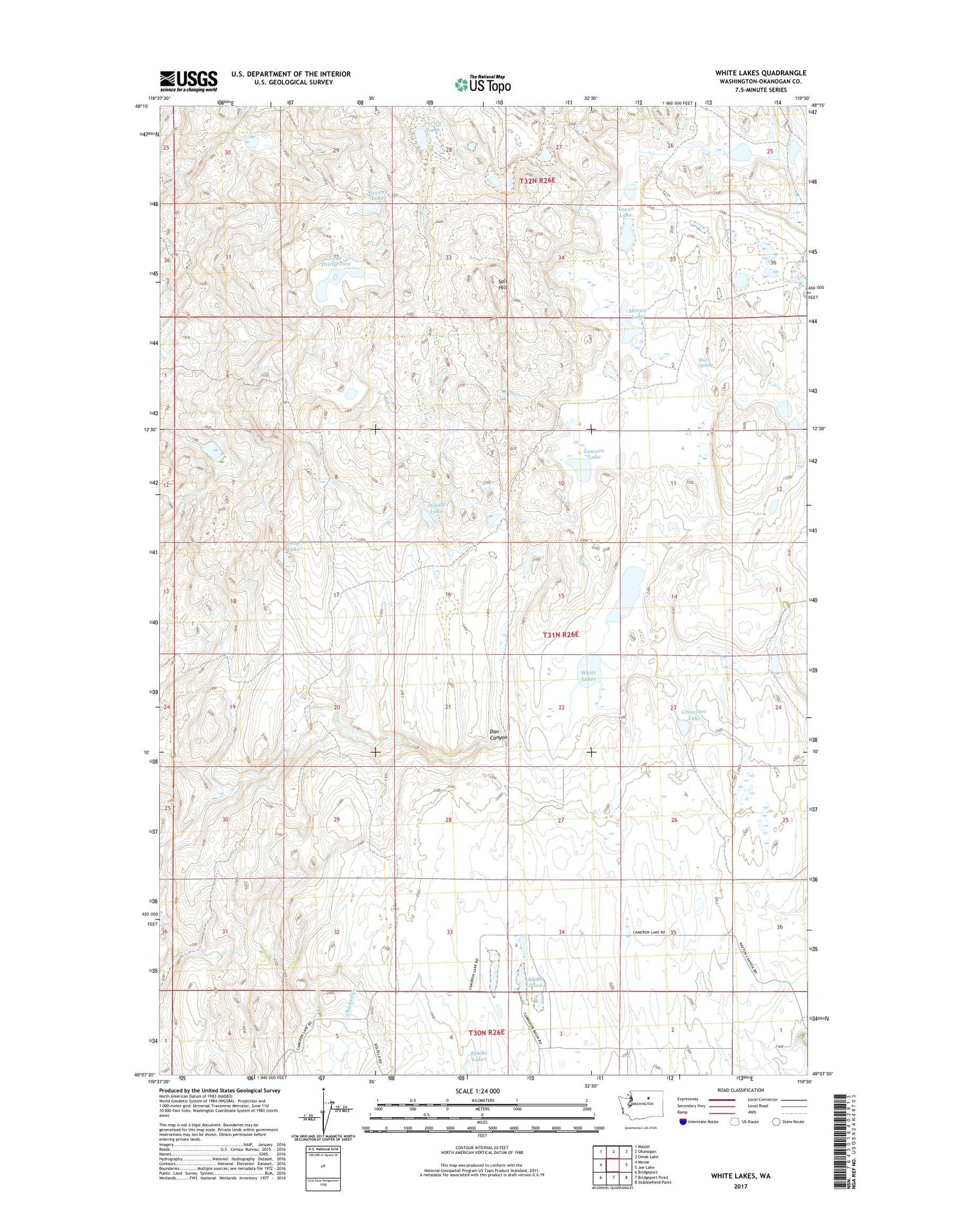 White Lakes Washington US Topo Map Image