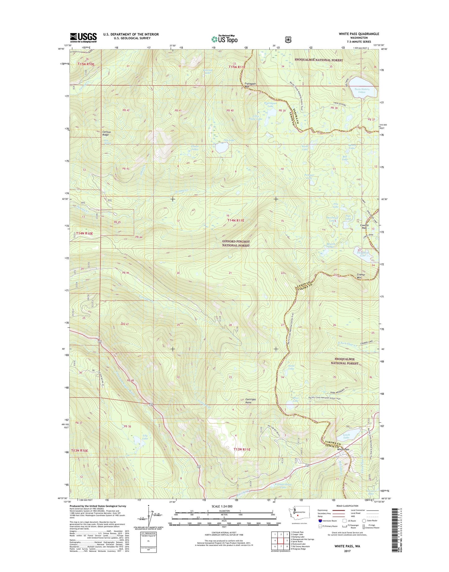 White Pass Washington US Topo Map Image