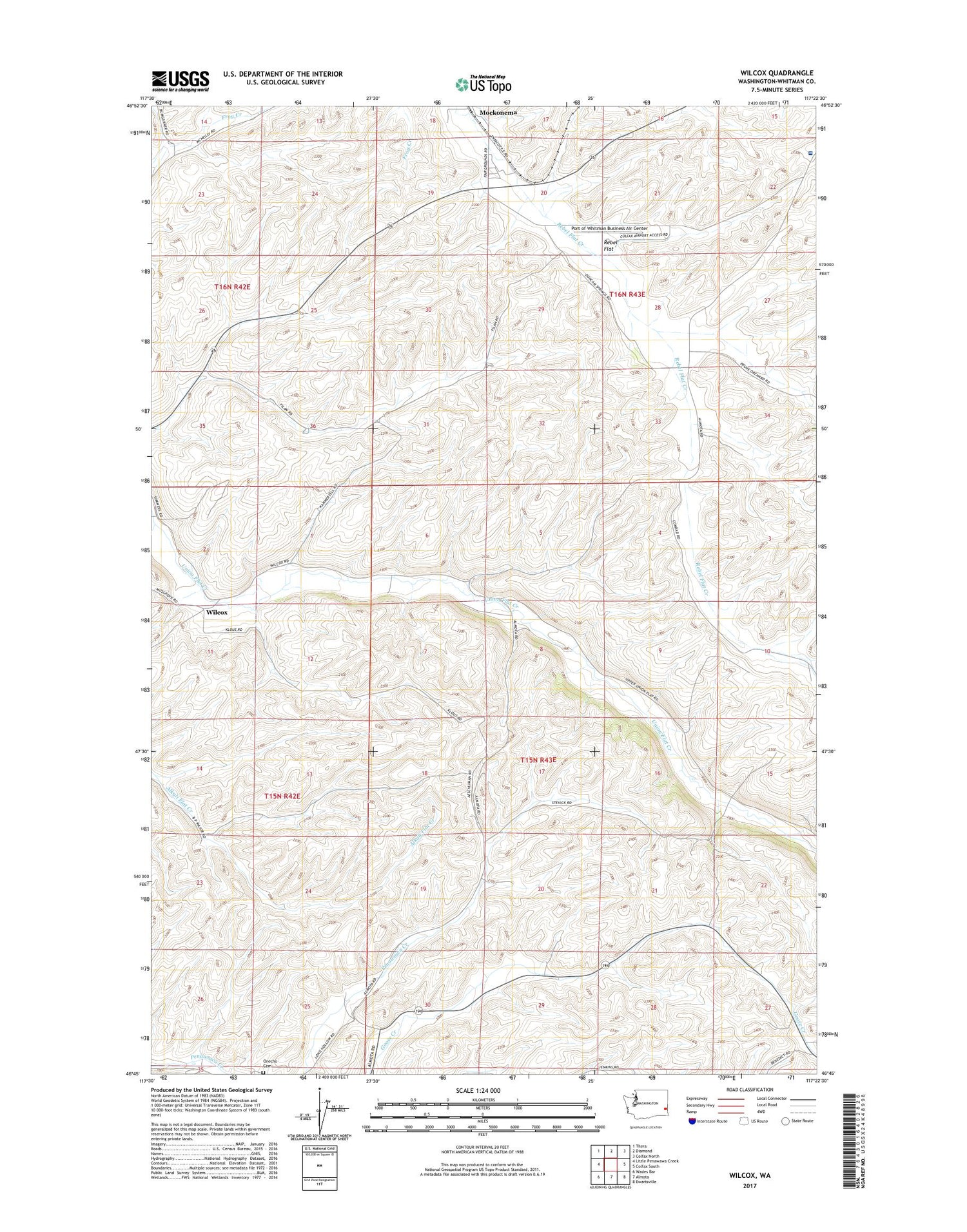 Wilcox Washington US Topo Map Image