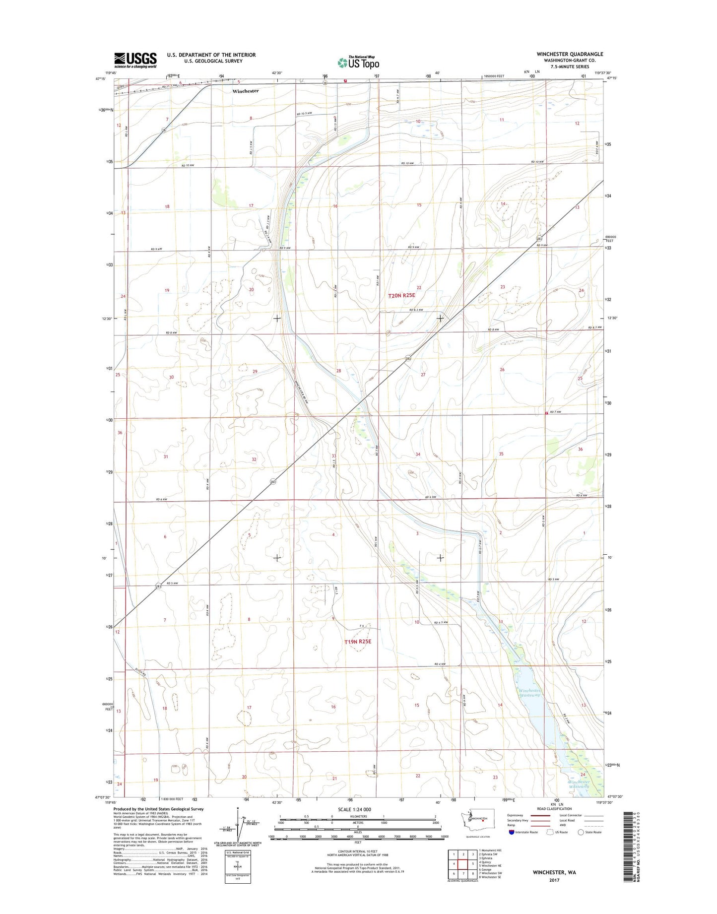 Winchester Washington US Topo Map Image
