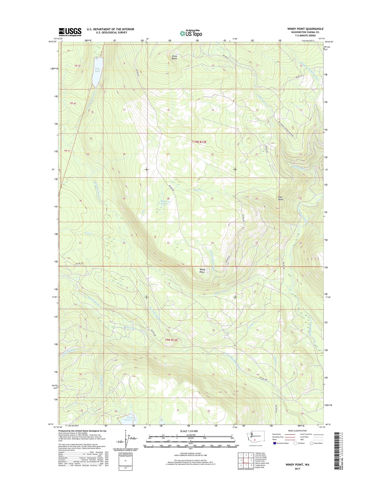 Windy Point Washington US Topo Map Image