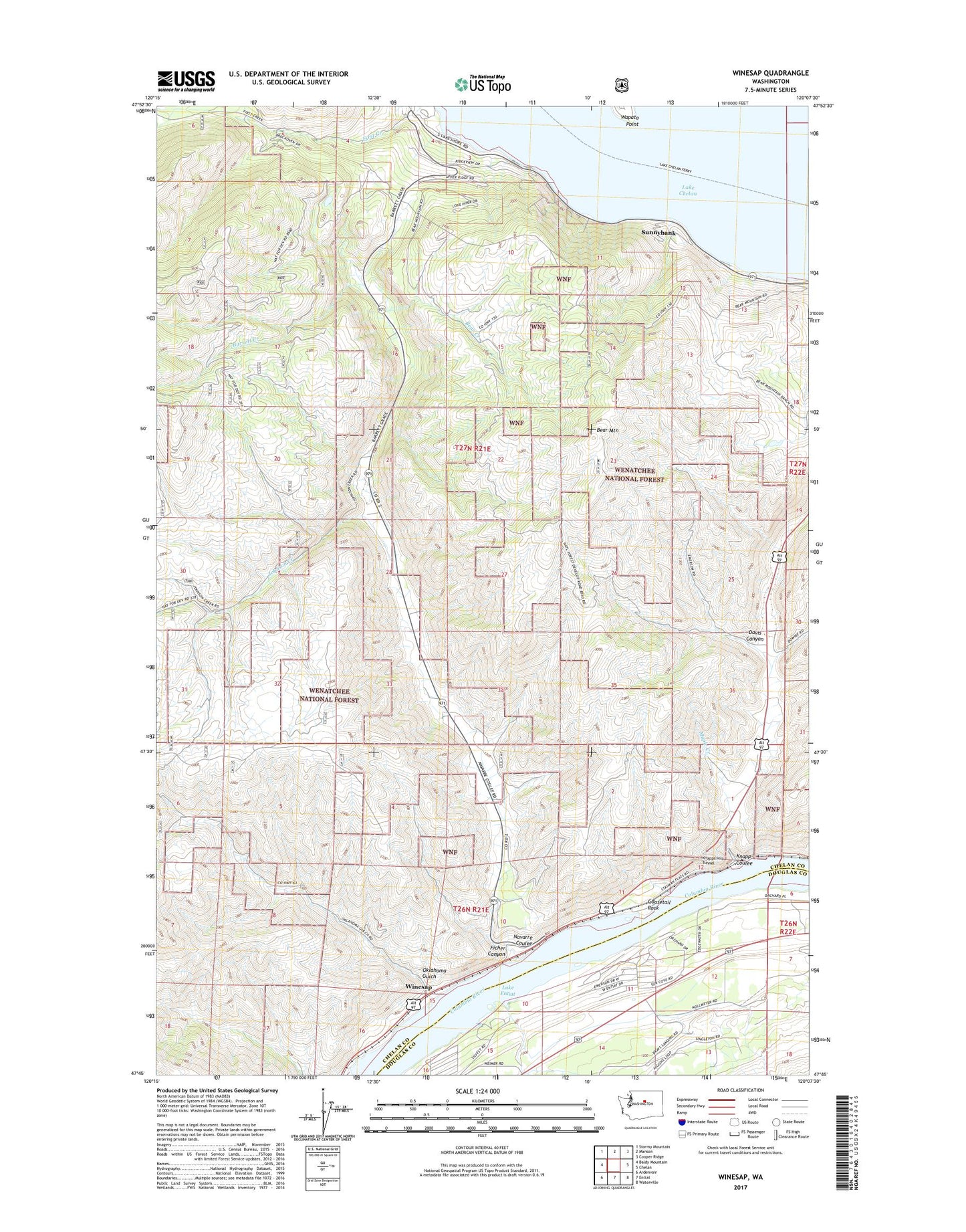 Winesap Washington US Topo Map Image