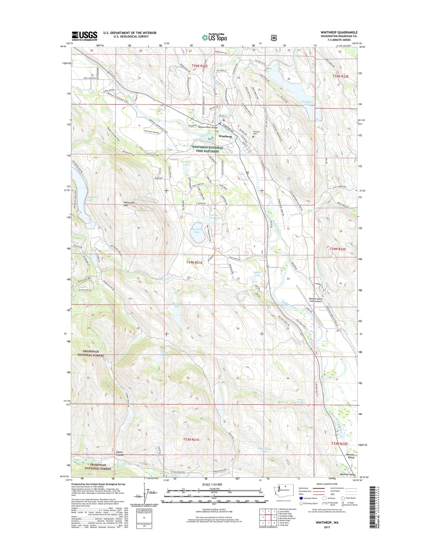 Winthrop Washington US Topo Map Image