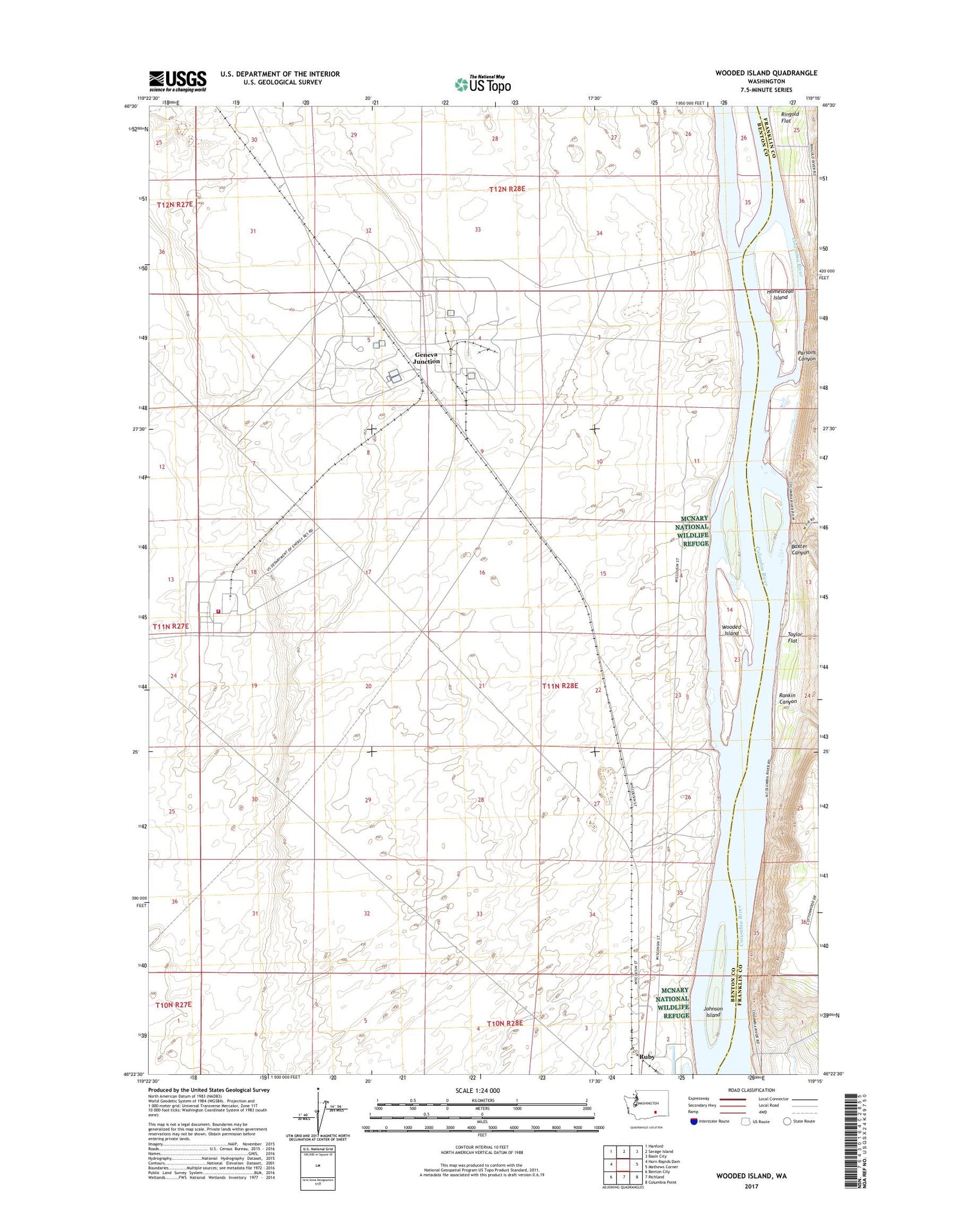 Wooded Island Washington US Topo Map Image