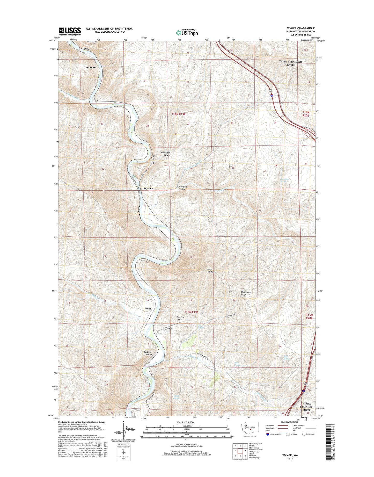Wymer Washington US Topo Map Image