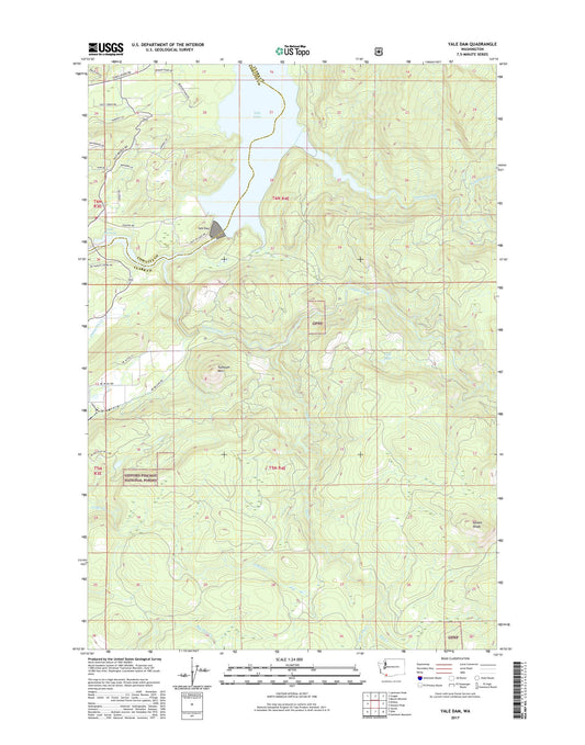 Yale Dam Washington US Topo Map Image