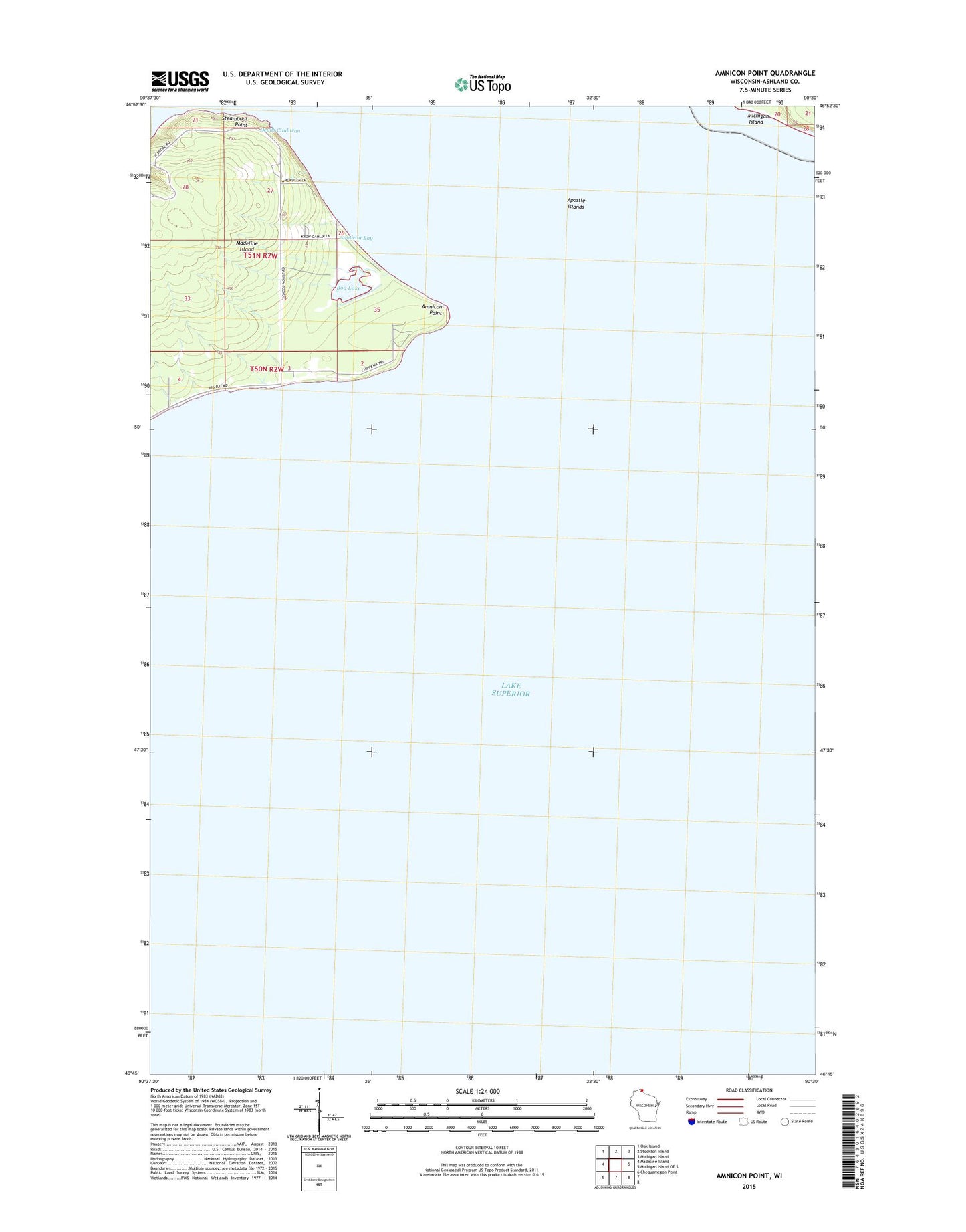 Amnicon Point Wisconsin US Topo Map Image