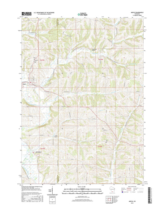 Argyle Wisconsin US Topo Map Image