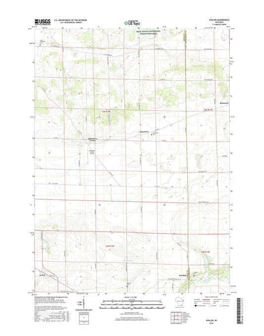 Avalon Wisconsin US Topo Map Image