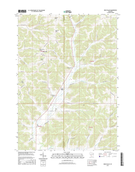 Bear Valley Wisconsin US Topo Map Image