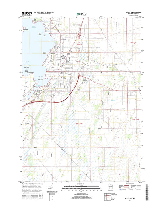 Beaver Dam Wisconsin US Topo Map Image