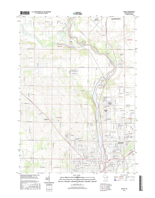 Beloit Wisconsin US Topo Map Image
