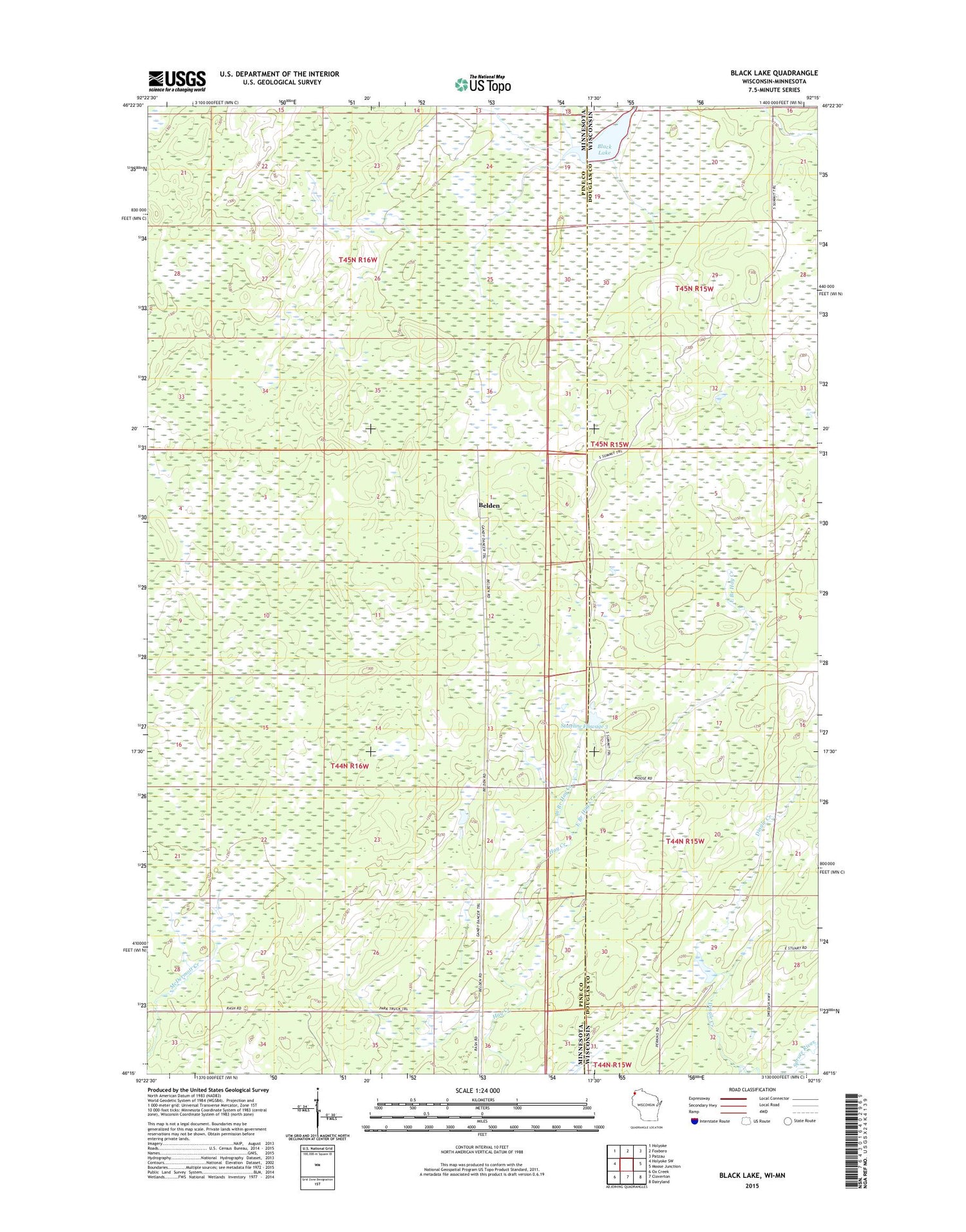 Black Lake Wisconsin US Topo Map Image