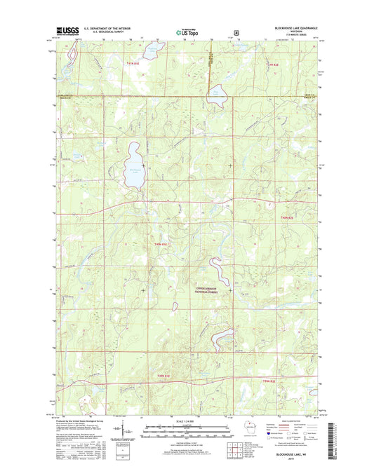 Blockhouse Lake Wisconsin US Topo Map Image