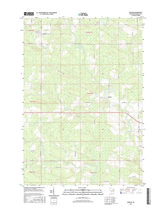 Bowler Wisconsin US Topo Map Image
