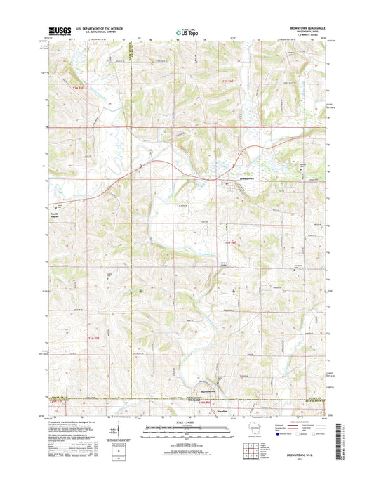 Browntown Wisconsin US Topo Map Image
