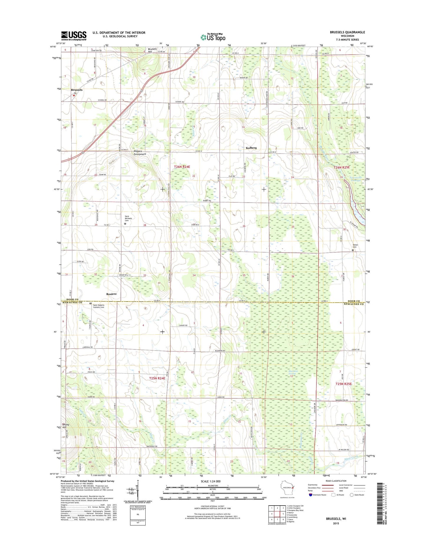 Brussels Wisconsin US Topo Map Image
