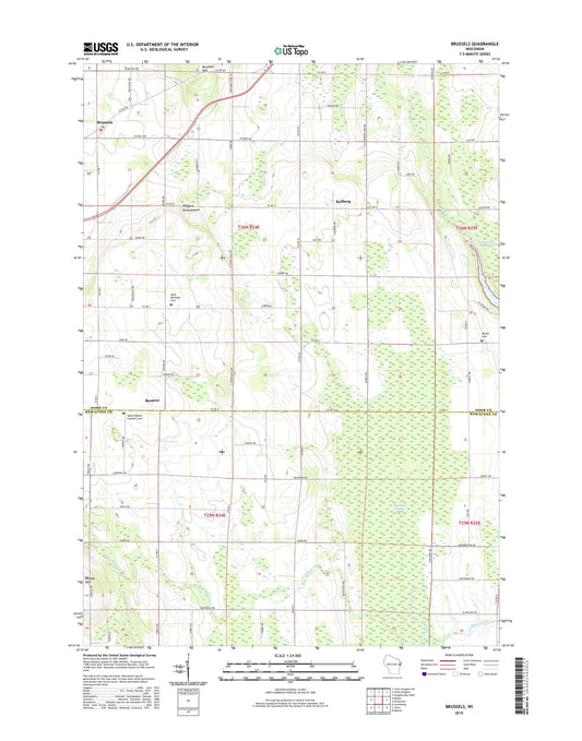 Brussels Wisconsin US Topo Map Image