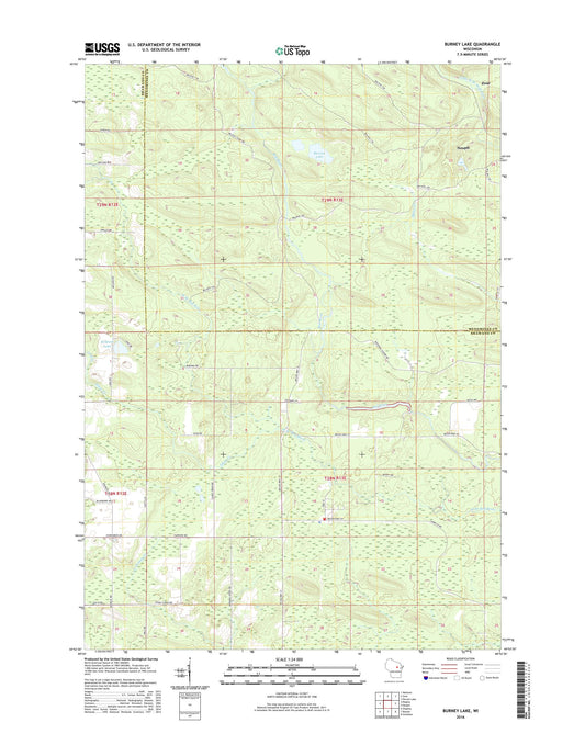 Burney Lake Wisconsin US Topo Map Image