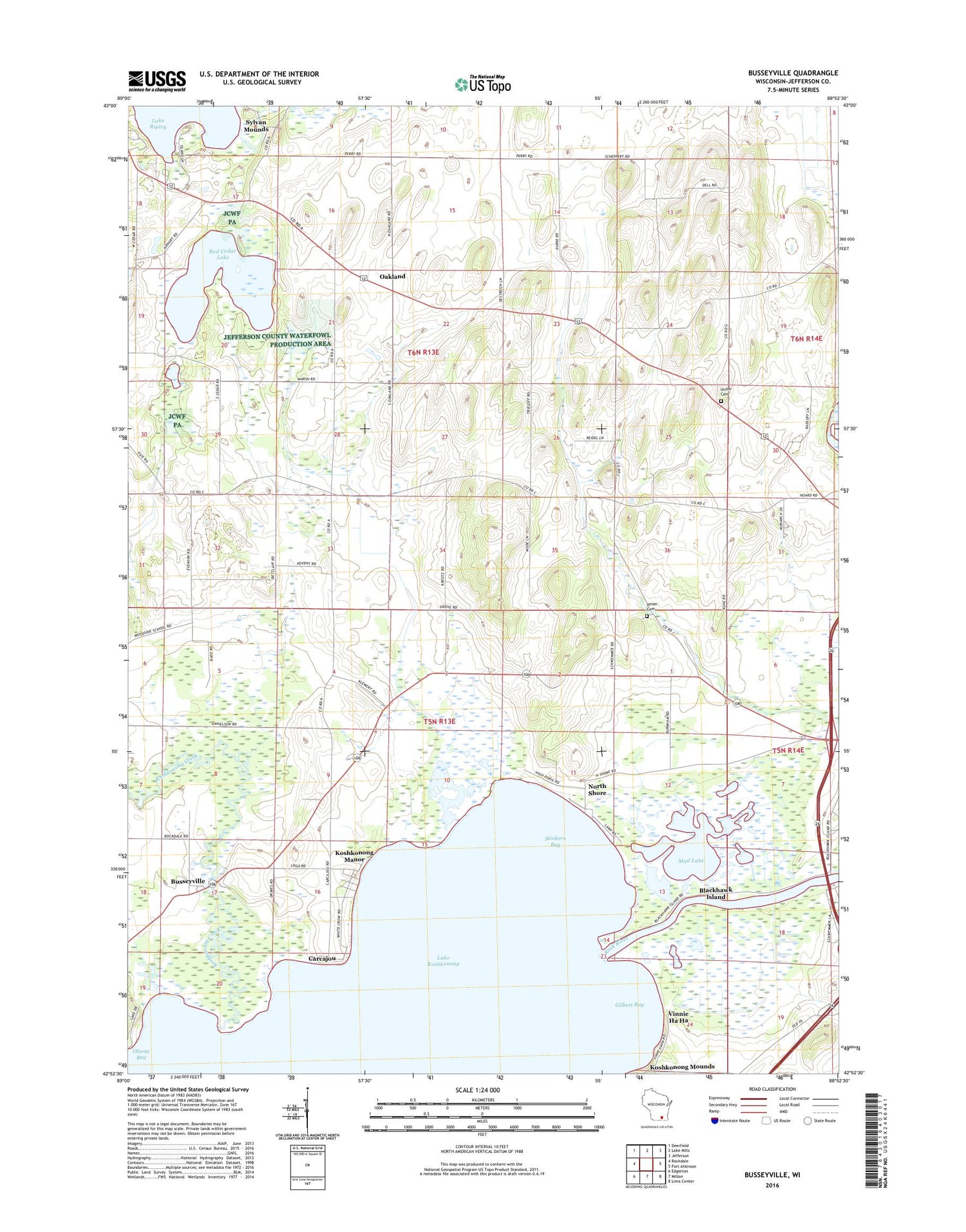 Busseyville Wisconsin US Topo Map Image