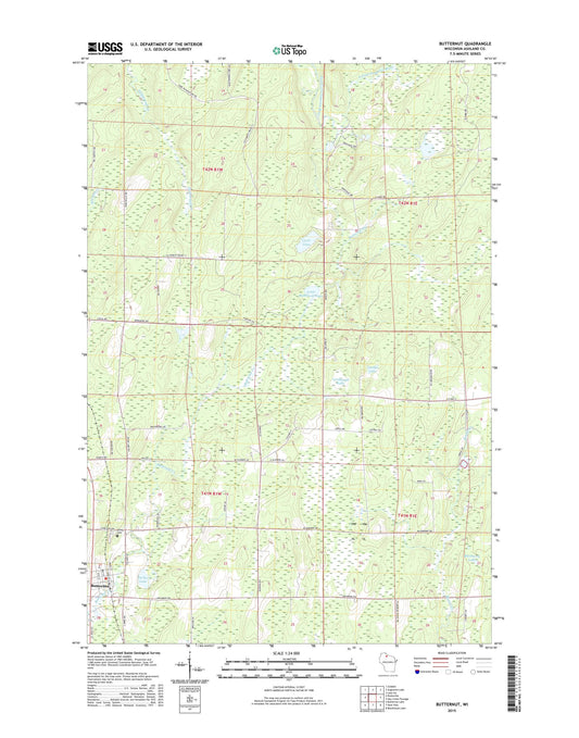 Butternut Wisconsin US Topo Map Image