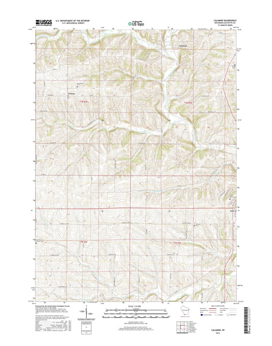 Calamine Wisconsin US Topo Map Image