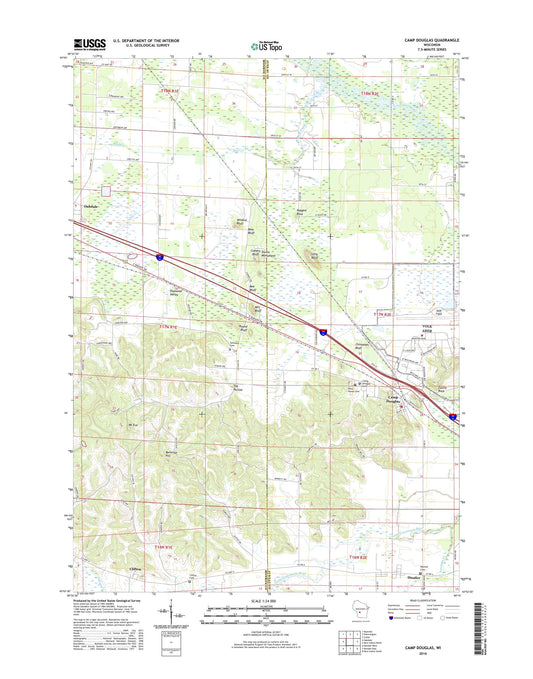 Camp Douglas Wisconsin US Topo Map Image