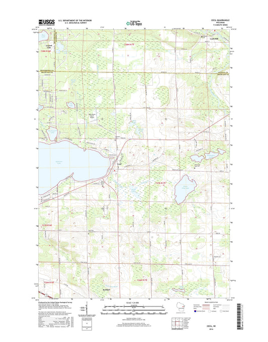 Cecil Wisconsin US Topo Map Image