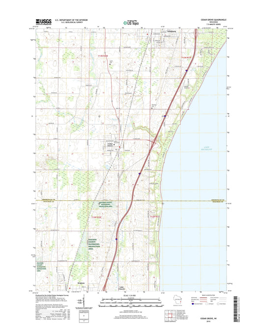 Cedar Grove Wisconsin US Topo Map Image