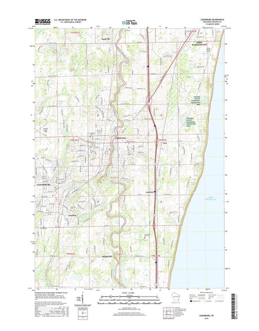 Cedarburg Wisconsin US Topo Map Image