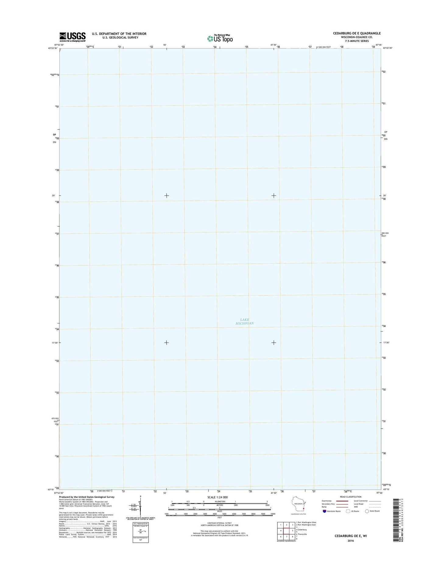 Cedarburg OE E Wisconsin US Topo Map Image