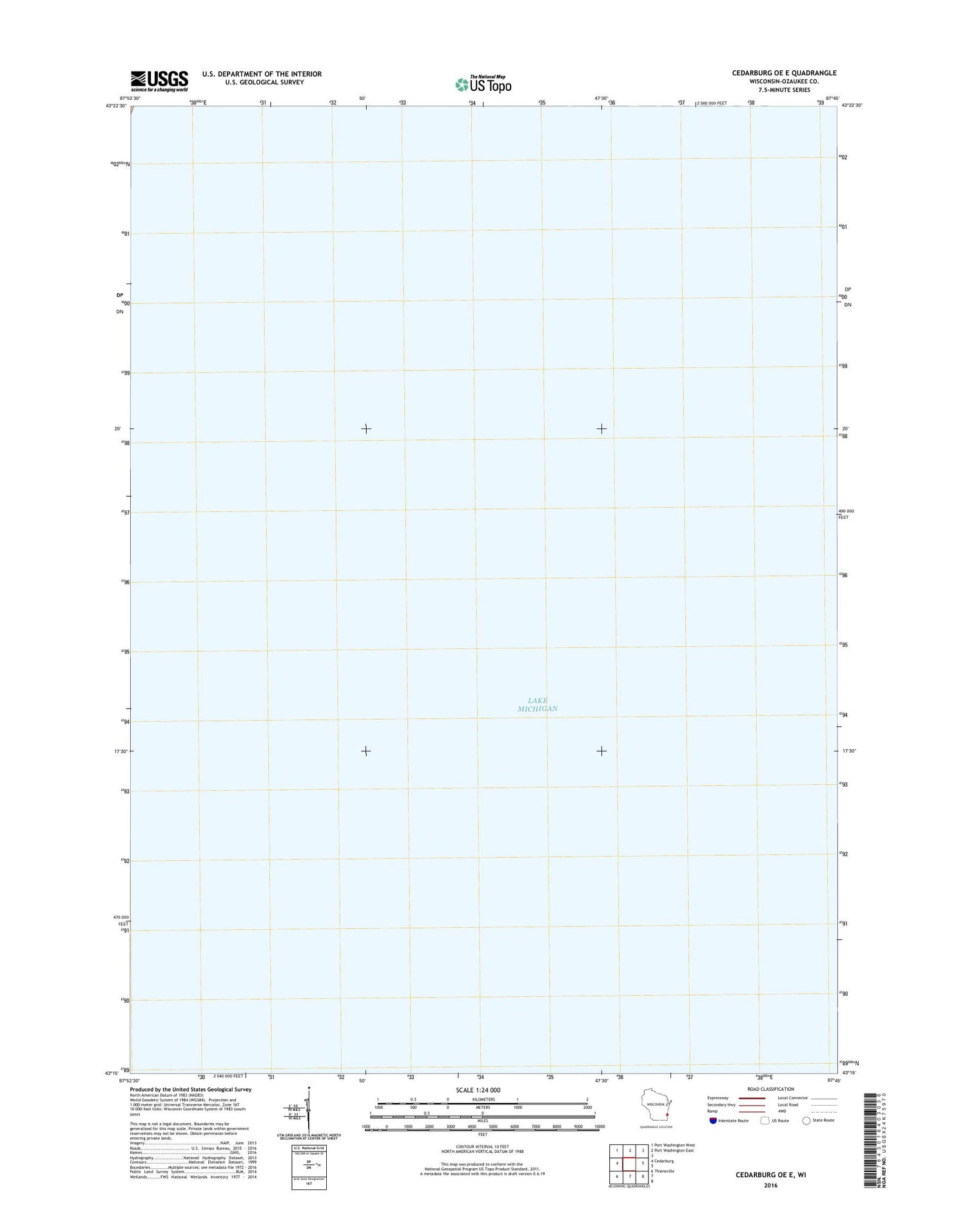 Cedarburg OE E Wisconsin US Topo Map Image