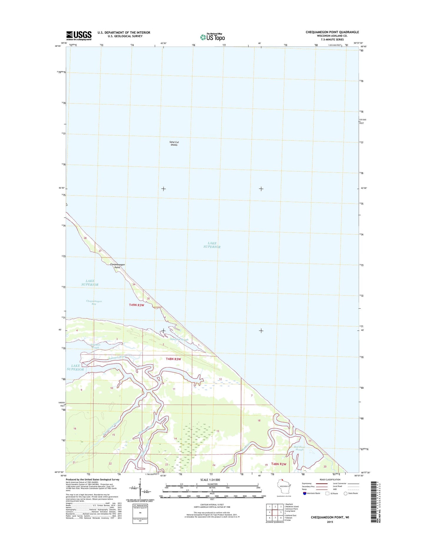 Chequamegon Point Wisconsin US Topo Map Image