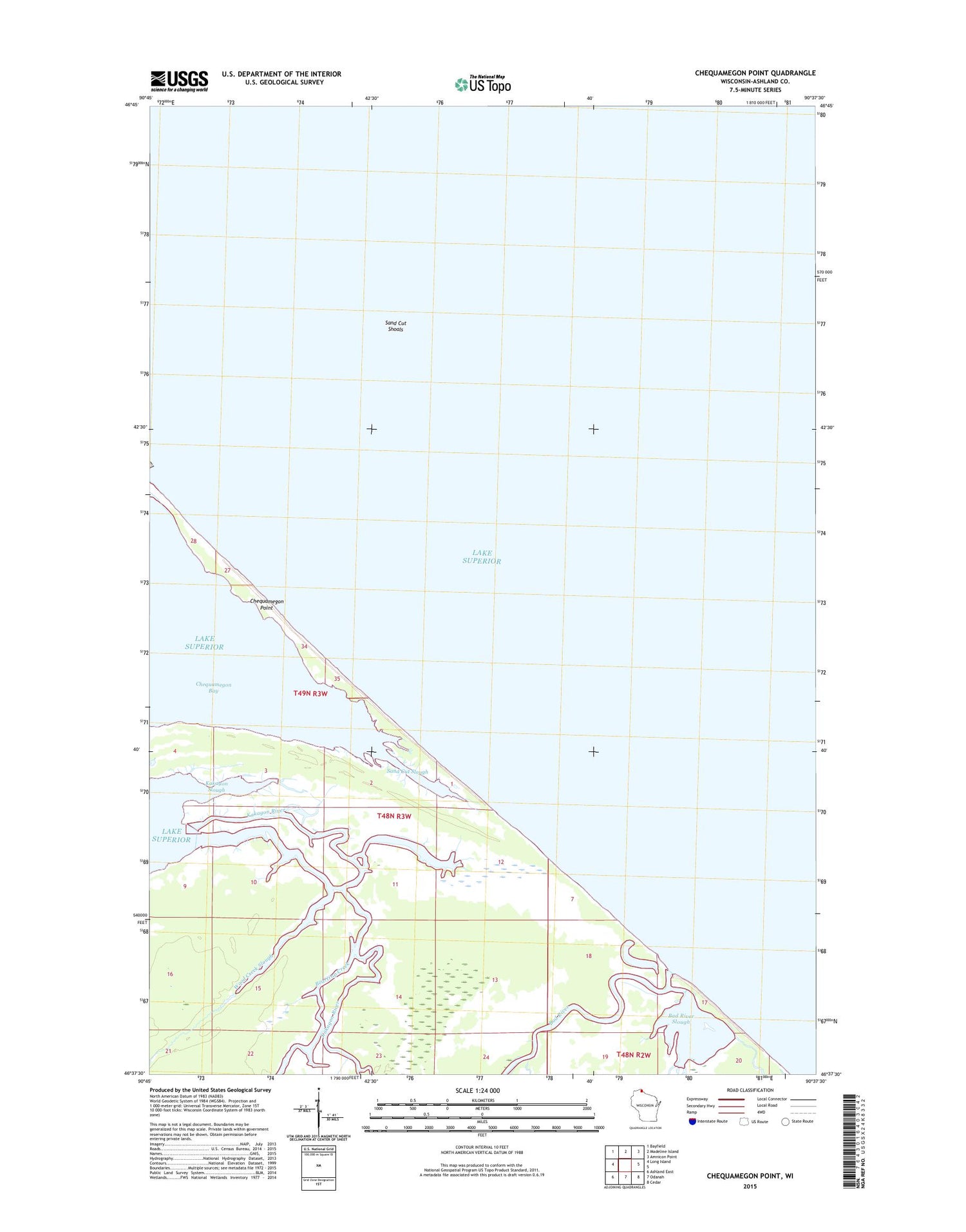 Chequamegon Point Wisconsin US Topo Map Image