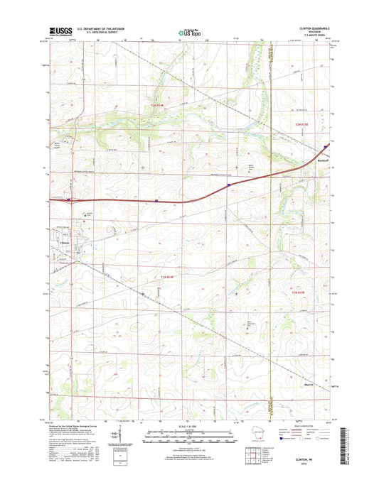 Clinton Wisconsin US Topo Map Image