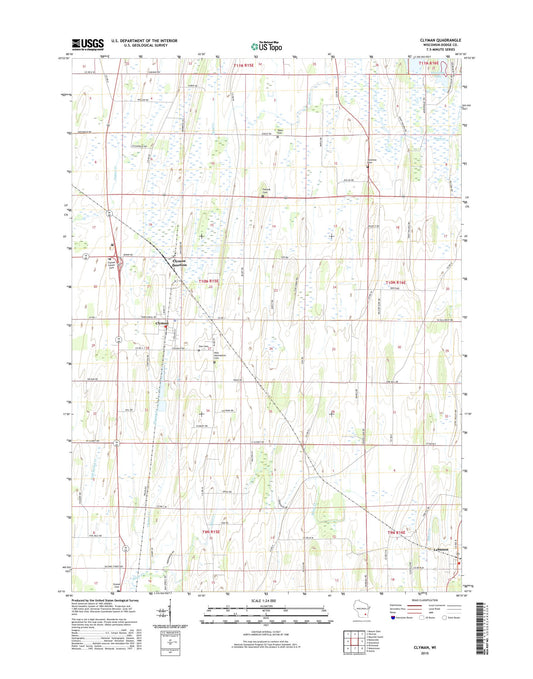 Clyman Wisconsin US Topo Map Image