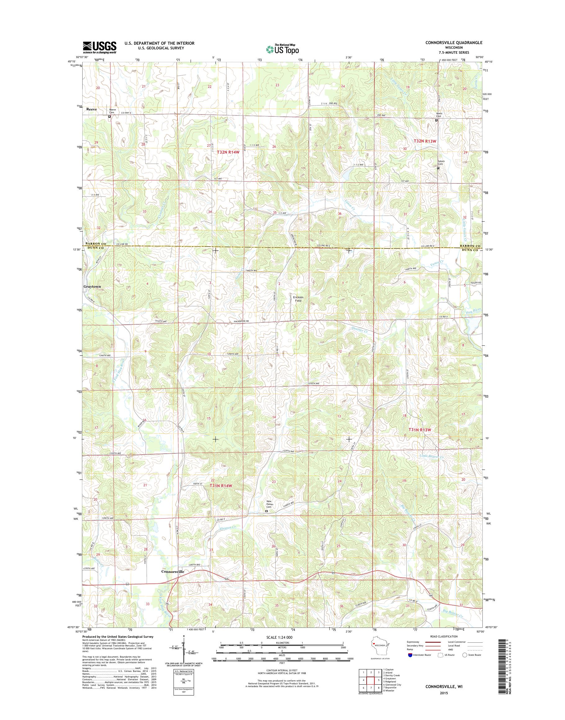 Connors Point Wi Connorsville Wisconsin US Topo Map – MyTopo Map Store
