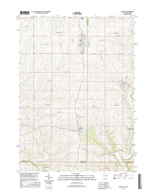 Cuba City Wisconsin US Topo Map Image