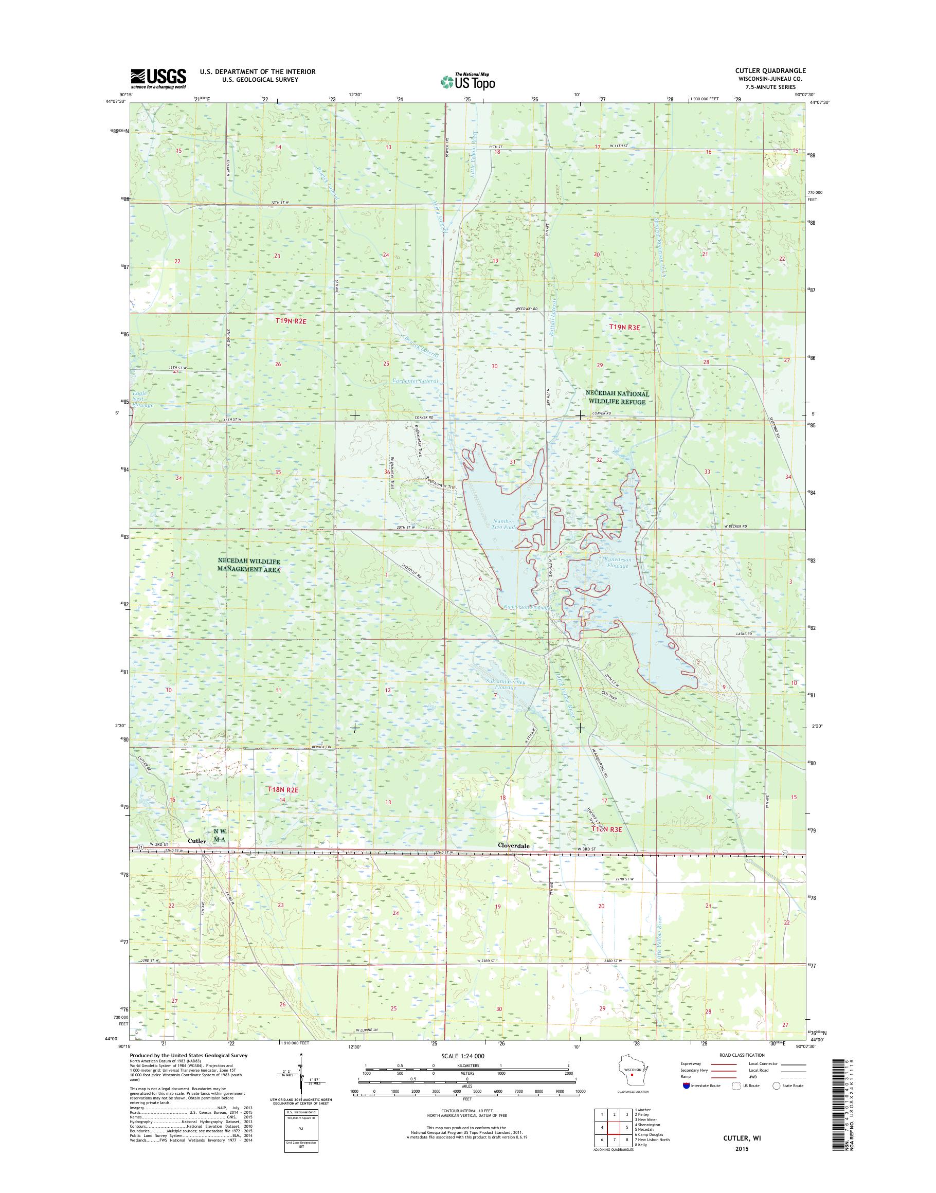 Cutler Wisconsin US Topo Map – MyTopo Map Store