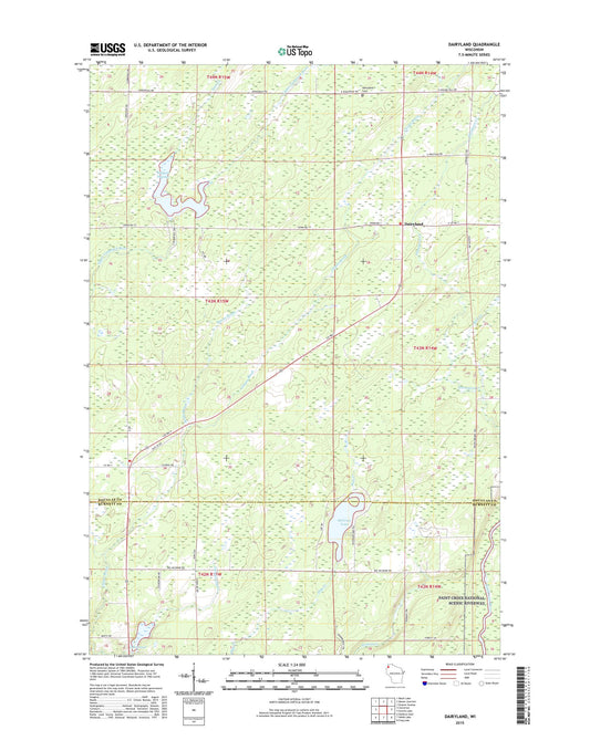 Dairyland Wisconsin US Topo Map Image