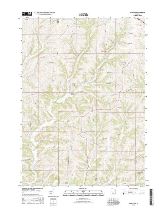 Daleyville Wisconsin US Topo Map Image