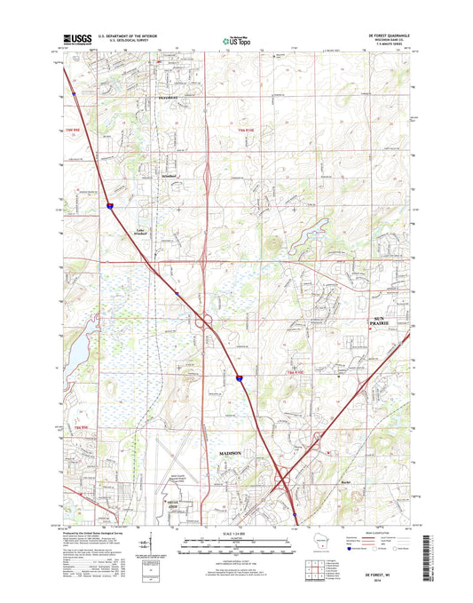 De Forest Wisconsin US Topo Map Image